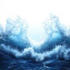 Poster - Majestic ocean wave cresting with power and grace against a bright sky creating a dynamic and refreshing scene of nature