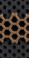 Poster - Abstract Geometric Pattern with Honeycomb Structure and Textile Texture