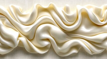 Aufkleber - Flowing creamy white surface creating a smooth and dreamy texture
