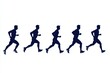 © Milosava - Running silhouette sequence with ink splatter effect