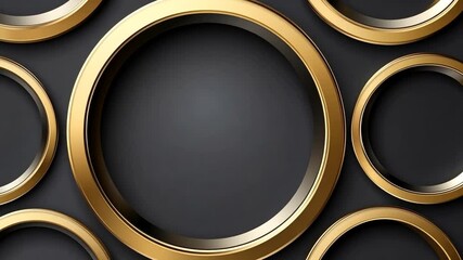 Poster - elegant luxury wallpaper design with golden circular motifs generative ai