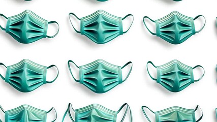 Poster - medical face mask icon set in various styles and orientations generative ai