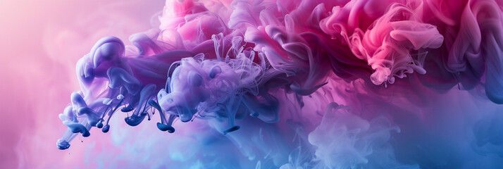 Wall Mural - Colorful smokey cloud with vibrant purple and pink hues flowing in dynamic wave patterns