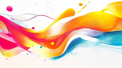Poster - Dynamic abstract waves digital art creation colorful design vibrant environment artistic viewpoint creative concept