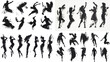 © ENDRY - Brush Stroke Silhouettes of Diverse People Dancing and Posing