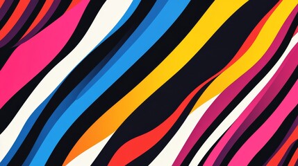 Poster - Vibrant color waves in abstract artwork digital canvas graphic design modern aesthetic artistic perspective