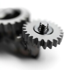 Poster - Interlocking Metallic Gears Close Up