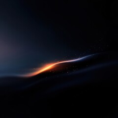 Poster - Abstract Glowing Orange and Blue Light Streak on Dark Background