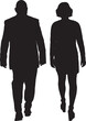 © Curto - vector; silhouette back view of a couple walking