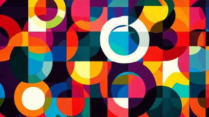 Poster - Vibrant abstract art display gallery space digital artwork colorful environment artistic viewpoint creative expression