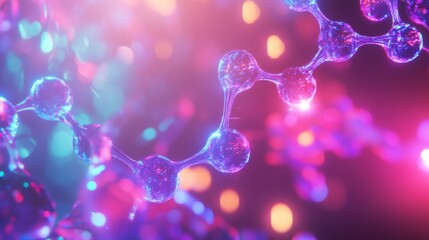 Poster - Molecular action study in a neon environment science content abstract viewpoint colorful concepts