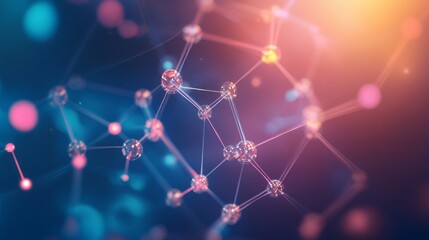 Poster - dynamic molecular structure visualization science lab digital artwork abstract environment close-up 