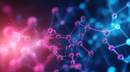 Poster - innovative molecular structures laboratory environment scientific illustration digital art abstract 