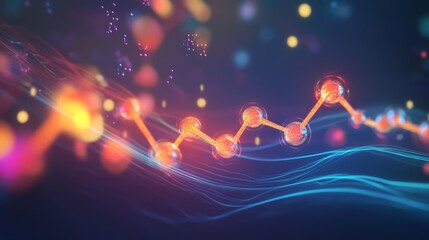 Poster - dynamic molecular visualization scientific research lab digital art abstract environment close-up vi