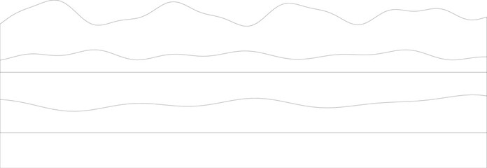 Poster - Black and white abstract line art with wavy patterns on minimalistic background.