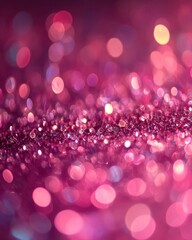 Poster - Sparkling magenta glitter background with bokeh effect creating a festive and glamorous atmosphere perfect for celebration and design projects