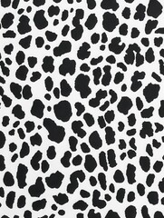 Poster - Seamless monochrome pattern of black spots on white background for textile design and surface covering
