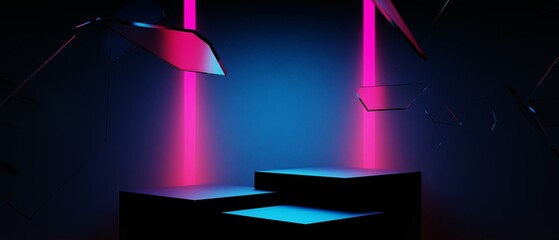 Wall Mural - 3d illustration rendering of y2k 2000s gamer technology futuristic fantasy metaverse cyberpunk sci-f