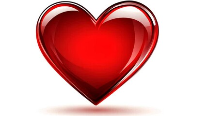 Poster - Vibrant Red Heart Icon Symbolizing Love and Affection in Design Generative AI