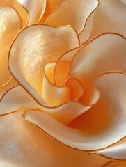 Poster - Delicate golden fabric folds in soft light creating a luxurious and elegant texture with subtle curves and a warm inviting glow