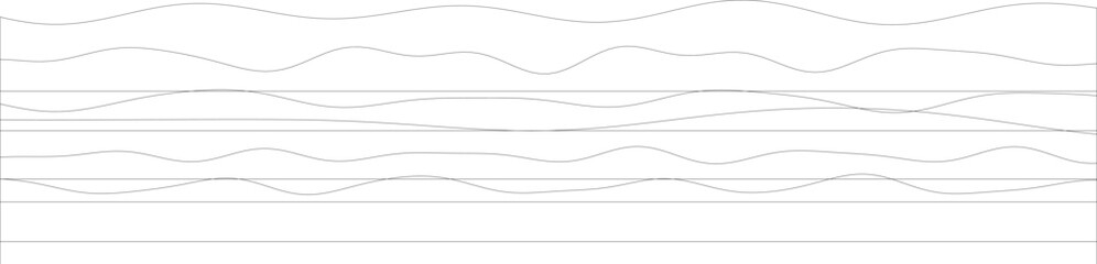 Poster - Abstract line art with wavy lines on white background.