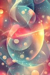 Poster - Ethereal cosmic dance of light and color a mesmerizing abstract art with flowing lines and bokeh effect a vibrant and dreamy background for creative projects