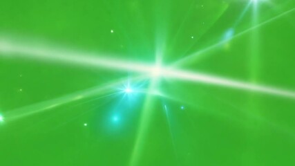 Poster - Energy Burst Abstract: A vibrant composition of radiant beams of light bursts across a dynamic green backdrop, creating a sense of energy and technological innovation.