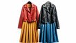 © PNG - Stylish A Line Skirts with Edgy Leather Jackets on white background.PNG