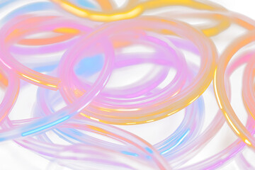 Aufkleber - Colorful glowing neon light tubes tangled.