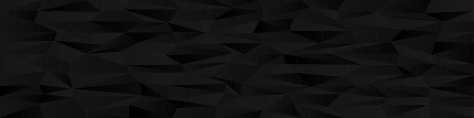 Poster - Abstract geometric black pattern with low poly triangles for modern background design.