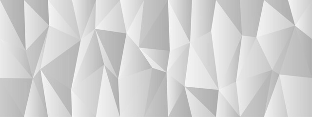 Poster - Abstract geometric pattern with dynamic triangles in white and gray tones for modern background design.