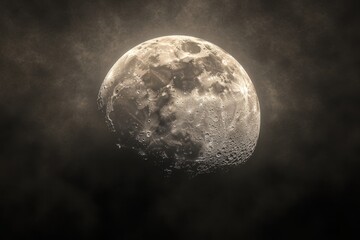 Wall Mural - Ethereal lunar beauty captured in a high resolution image of the moon against a dark sky background
