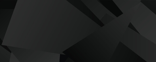 Poster - Dark geometric abstract design with overlapping shapes and shadows.