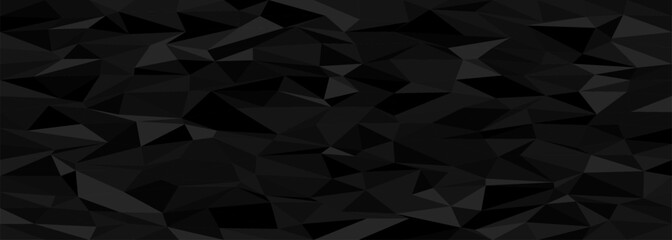 Poster - Abstract geometric chaos background with black triangles for modern design projects.