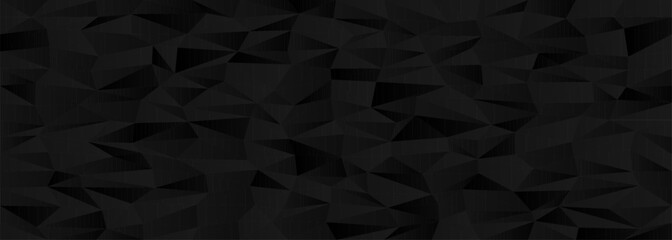 Poster - Abstract geometric black polygon background for modern design and tech aesthetics.