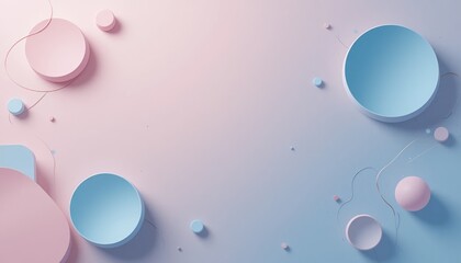 Poster - Creative abstract design with geometric shapes soft color palette digital art minimalist environment aesthetic viewpoint
