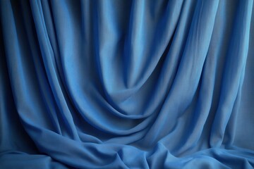 Poster - Elegant Light Blue Fabric Drape Background with Soft Texture and Subtle Folds for Fashion Design and Creative Projects