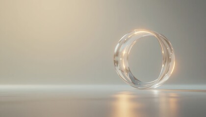 Poster - Dynamic circular motion of a light sphere minimalist studio setting 3d animation soft lighting abstract concept