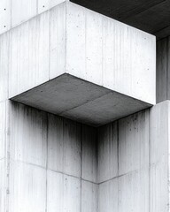 Poster - Modernist Concrete Architecture with Geometric Forms and Subtle Textures in a Minimalist Style