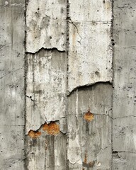 Poster - Weathered Concrete Wall with Cracks and Exposed Aggregate Capturing Urban Decay and Architectural Texture in a Close Up Shot for Industrial Design