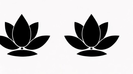 Poster - Vector Black Lotus Icons Set Featuring Elegant Lotus Flower Designs Generative AI