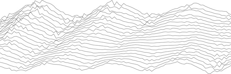 Poster - Abstract wave pattern with layered lines for modern design and background concepts.