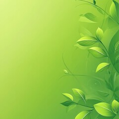 Poster - Abstract Green Foliage Design: A Fresh and Serene Backdrop with Leafy Accents and Vibrant Tones