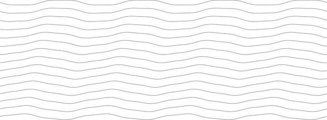 Poster - Minimalist black and white wavy line pattern for modern design and decoration.
