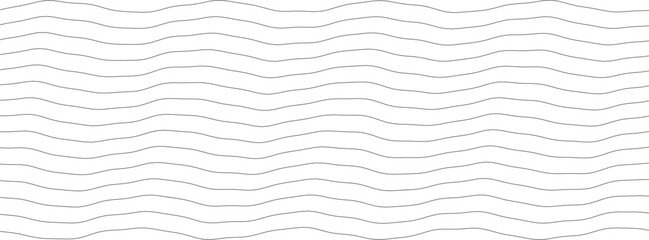 Poster - Minimalist black and white wavy line pattern for modern design and background use.