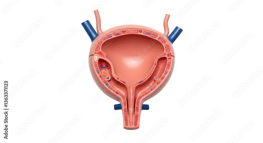 Anatomical Diagram of Human Urinary Bladder with Detailed Labels for ...