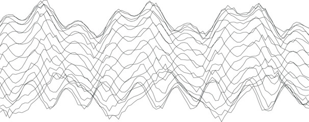 Poster - Dynamic wave patterns in abstract black and white design for modern decor and creative projects.