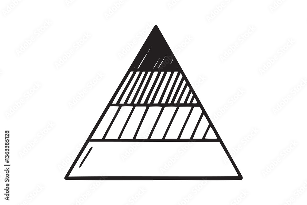 triangle chart business statistics doodle hand drawn icon. Outline ...
