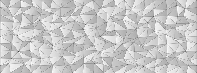 Poster - Geometric abstract background with intricate gray triangles for modern design use.