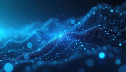 Poster - Abstract dark blue digital background with big data code. Concept of cyberspace communication network matrix design. Illustration of virtual symbol with computer graphic energy light.